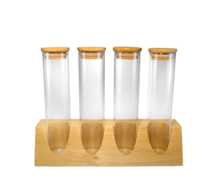 Cylindrical wooden lid for high borosilicate glass storage tank YD-STJ-094