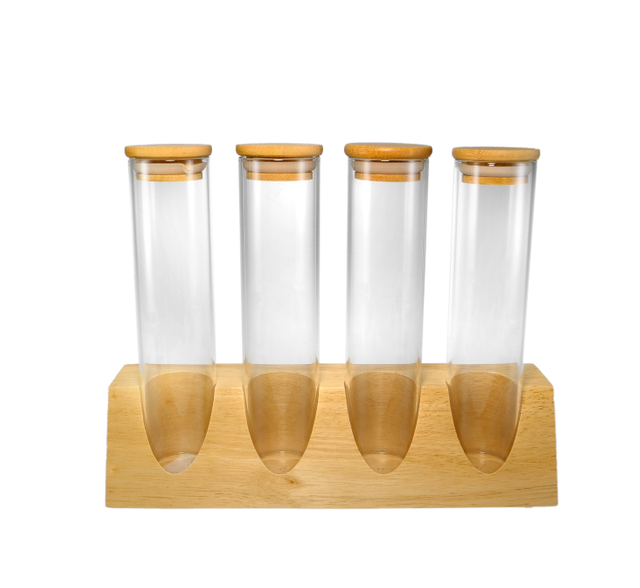 Cylindrical wooden lid for high borosilicate glass storage tank YD-STJ-094