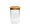 Cylindrical Polished Wooden Lid with High Borosilicate Glass Storage Jar YD-STJ-104