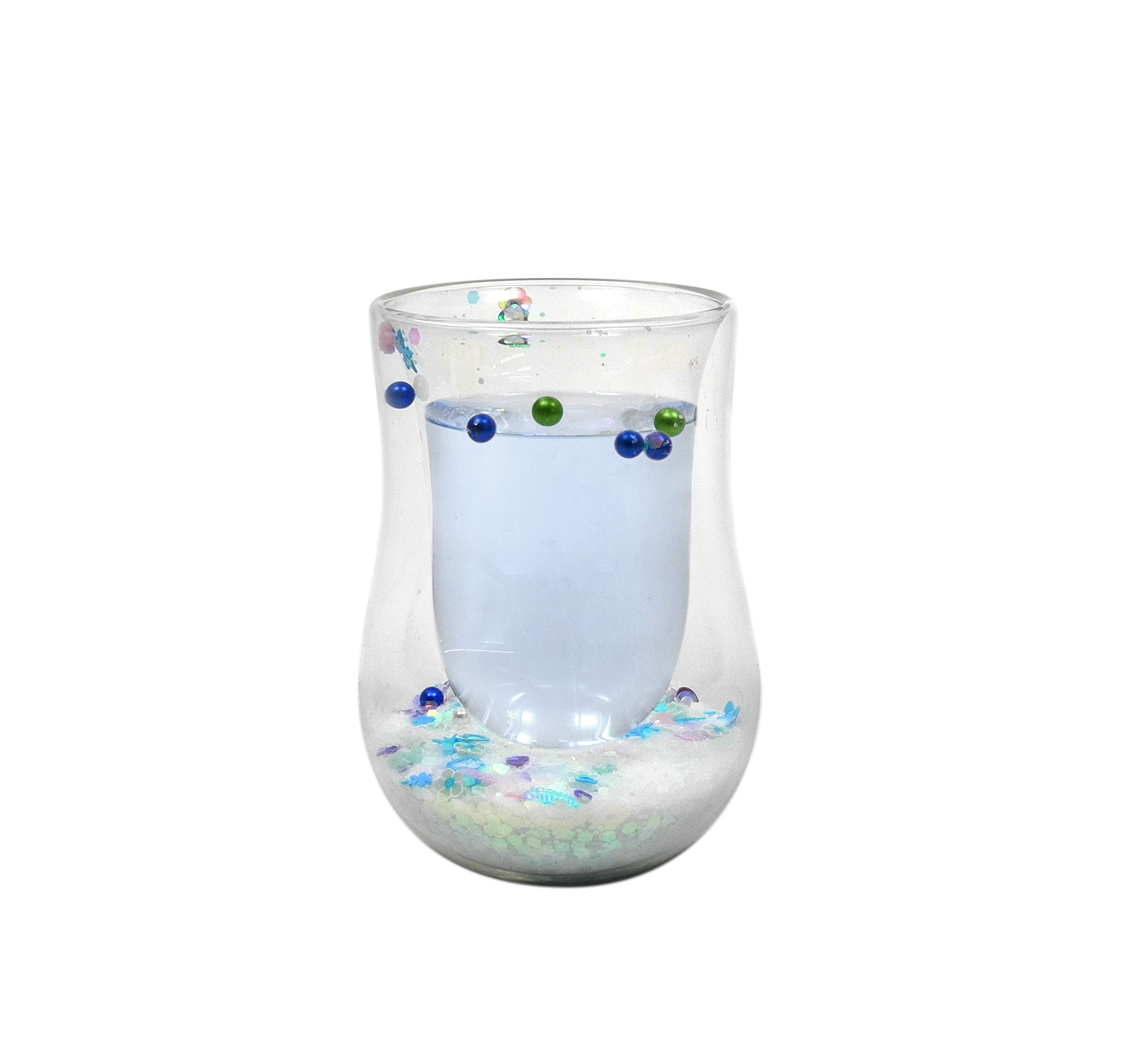 Internal Petal Sequin Double-layer Borosilicate Glass Cup YD-CPU-120