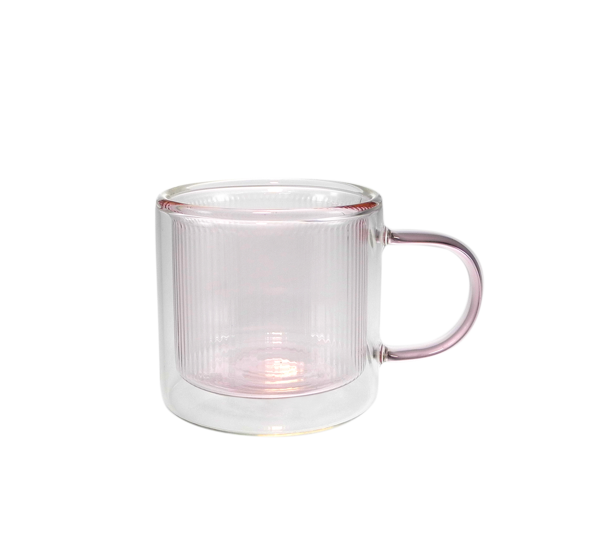 Vertical striped handle glass cup made of high borosilicate glass YD-CPU-109
