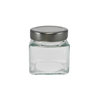 Square Polished Silver Stainless Steel Lid for High Borosilicate Glass Storage Jar YD-STJ-136