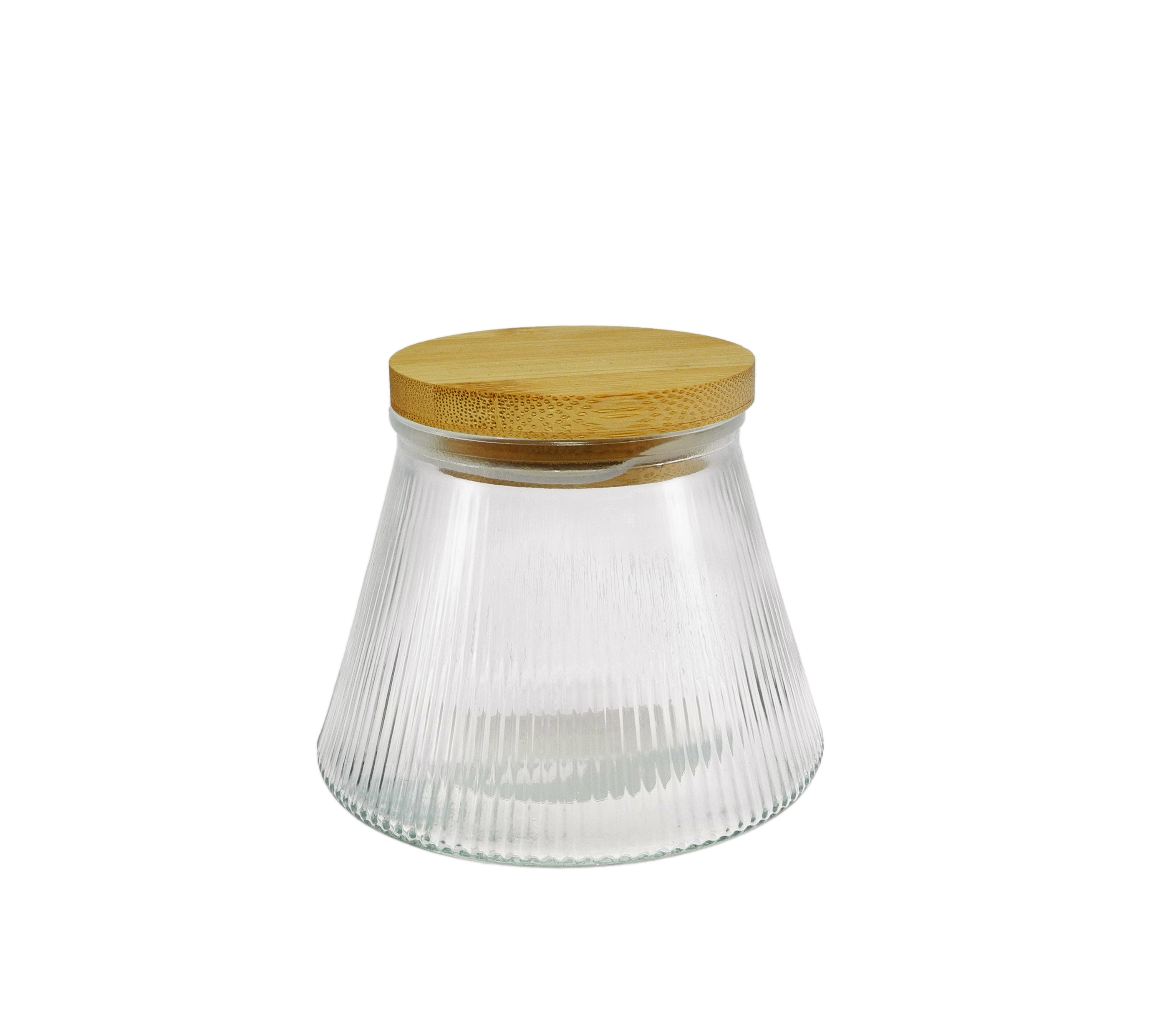 Small-sized Wooden Lid with Vertical Stripes, High Borosilicate Glass Cup YD-CUP-148