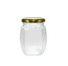 Cobweb Relief Pattern Gold Stainless Steel Lid High Borosilicate Glass Storage Jar YD-STJ-116
