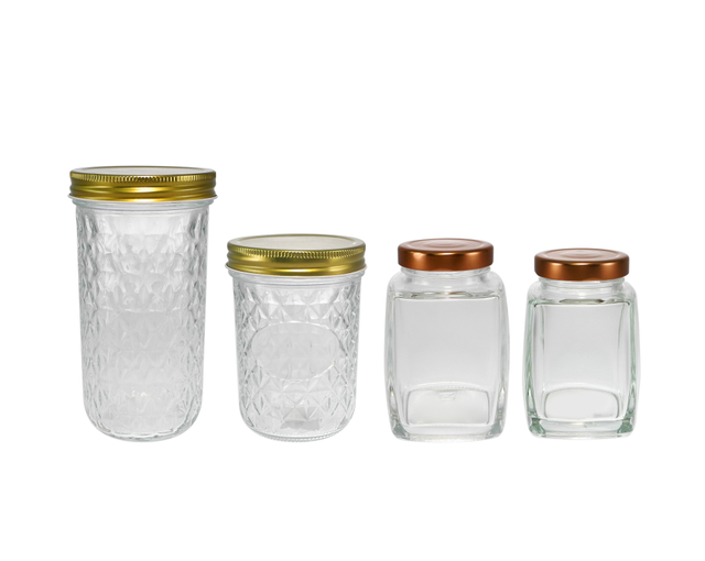 Relief And Polished Surface Combination High Borosilicate Glass Storage Jar YD-STJ-117