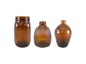 Dark Brown Relief Glass Bottle YD-BOT-033