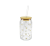 Flower Paper with Straws, High Borosilicate Glass Cup YD-CUP-140