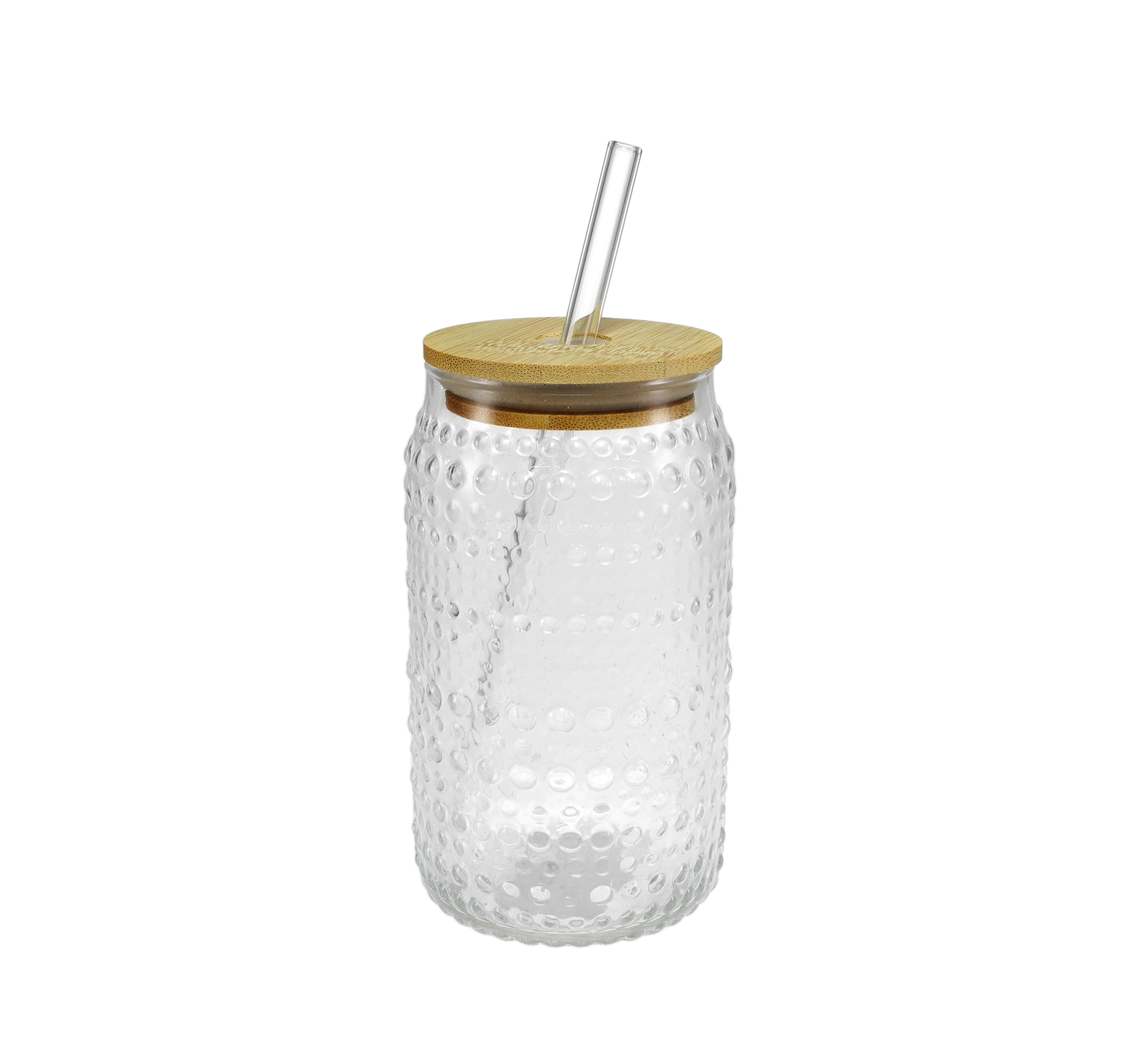 Relief-patterned Wooden Lid with A Straw, High-boron-silica Glass Cup YD-CUP-143