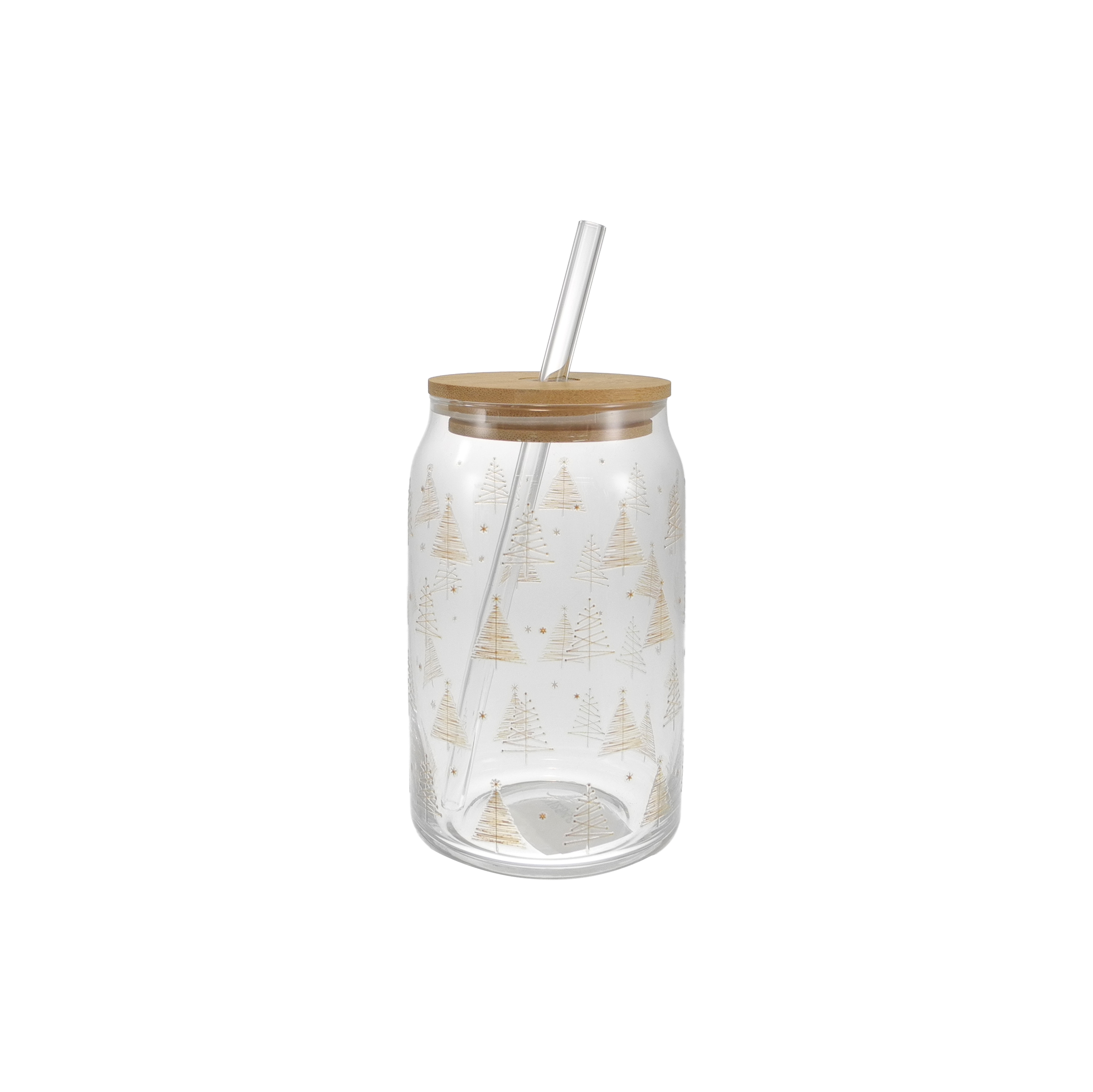 Flower-patterned Paper with Straws, Glass Water Cup YD-CUP-149