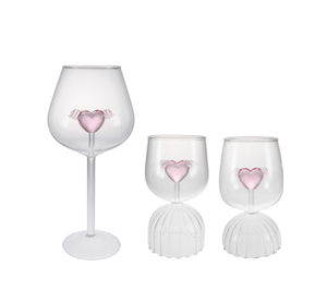 Internal Heart-shaped Decorative Glass Cup Made of High Borosilicate Glass YD-CPU-127
