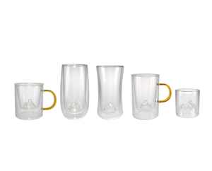 High Borosilicate Glass Cups with Mountain Interior Design YD-CPU-121