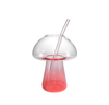 Mushroom-shaped Glass Cup with A Straw Made of High Borosilicate Glass YD-CPU-123