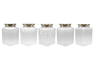 Multiple Relief Patterns High Borosilicate Glass Storage Jars YD-STJ-079