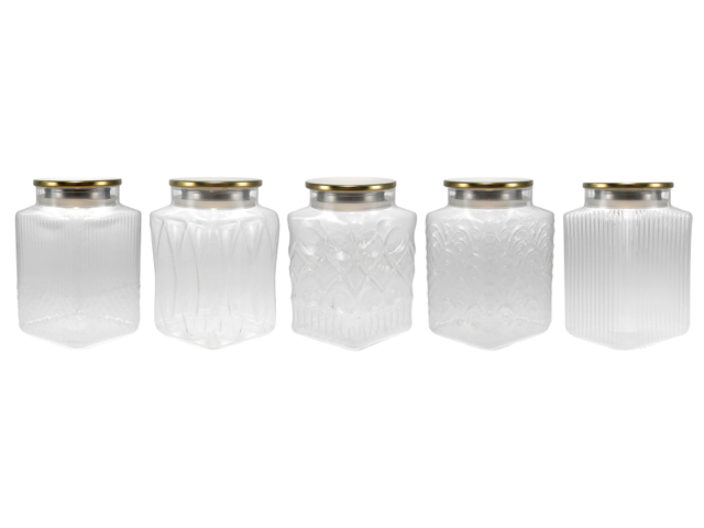 Multiple Relief Patterns High Borosilicate Glass Storage Jars YD-STJ-079