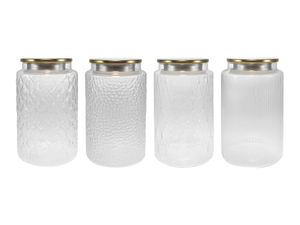 External Relief Pattern High Borosilicate Glass Storage Jar YD-STJ-076