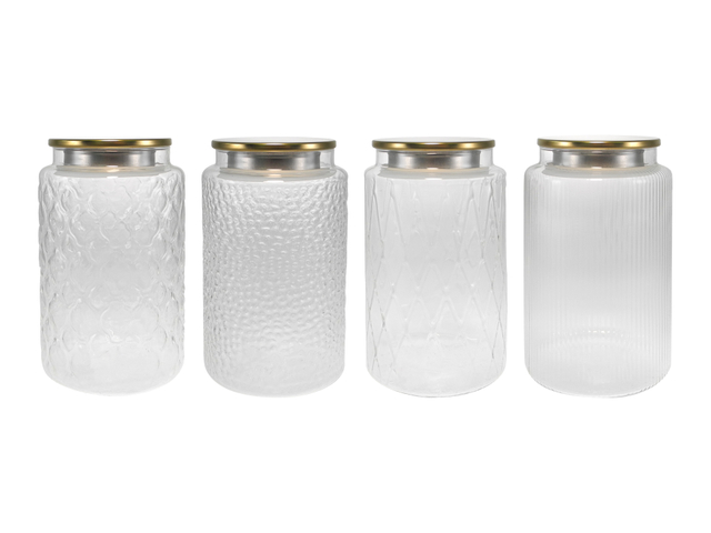 External Relief Pattern High Borosilicate Glass Storage Jar YD-STJ-076