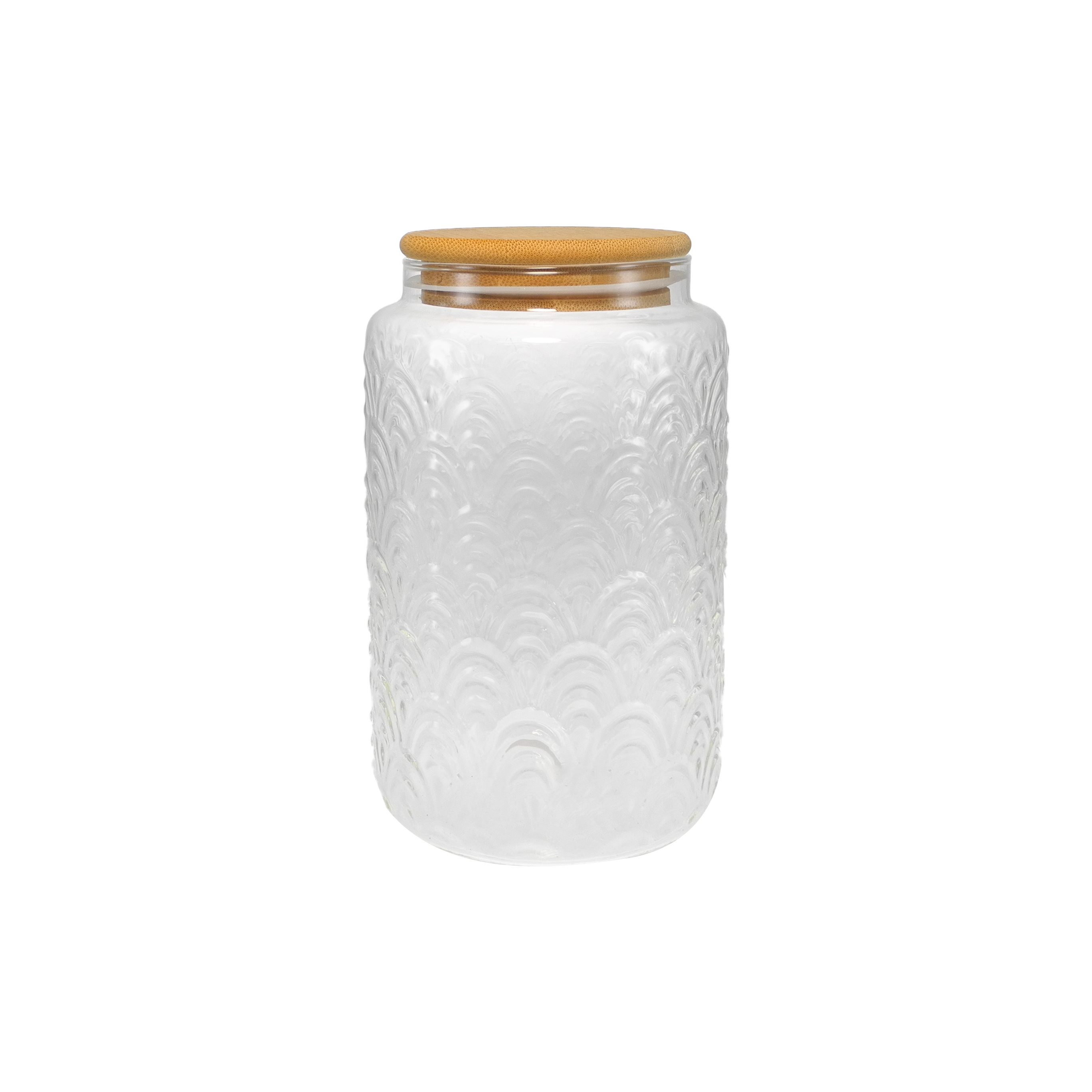 Relief-patterned Sealed High-boron-silica Glass Storage Jar YD-STJ-082
