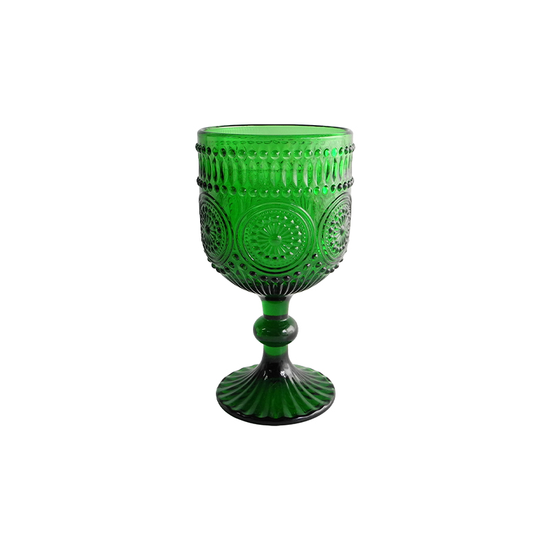 Green Sunflower Glass Cup YD-CUP-065