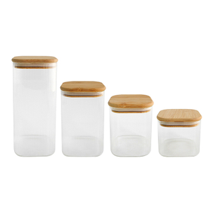 Square Vertical Striped High Borosilicate Storage Jar YD-STJ-068