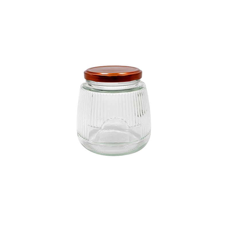 Striped Brown Lid Storage Jar YD-STJ-057