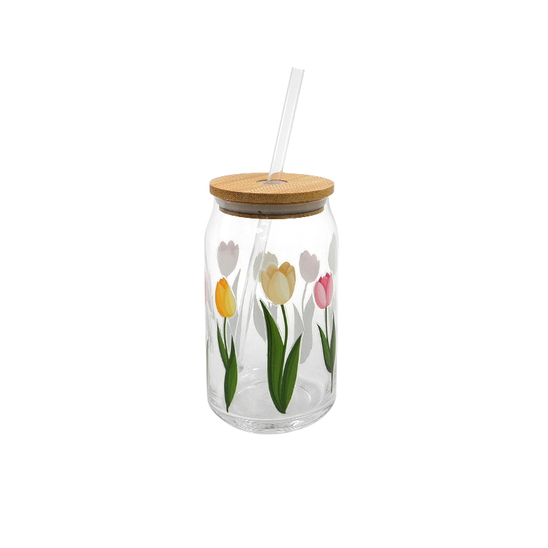 Printed Glass Straw Cup YD-CUP-081