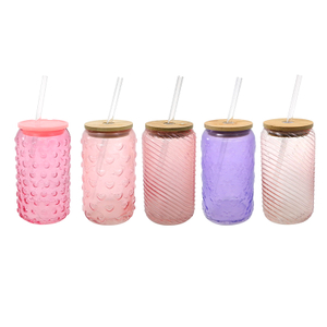 Textured Spray-colored Glass Straw Cup YD-CUP-082