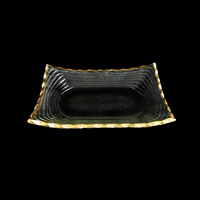 Striped Gold Hot Bending Plate YD-HBP-020