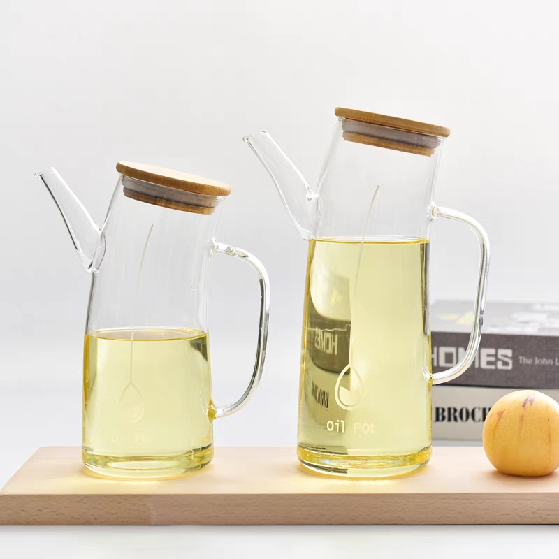 Wooden Cover Oil & Vinegar Glass Bottle YD-OVB-010