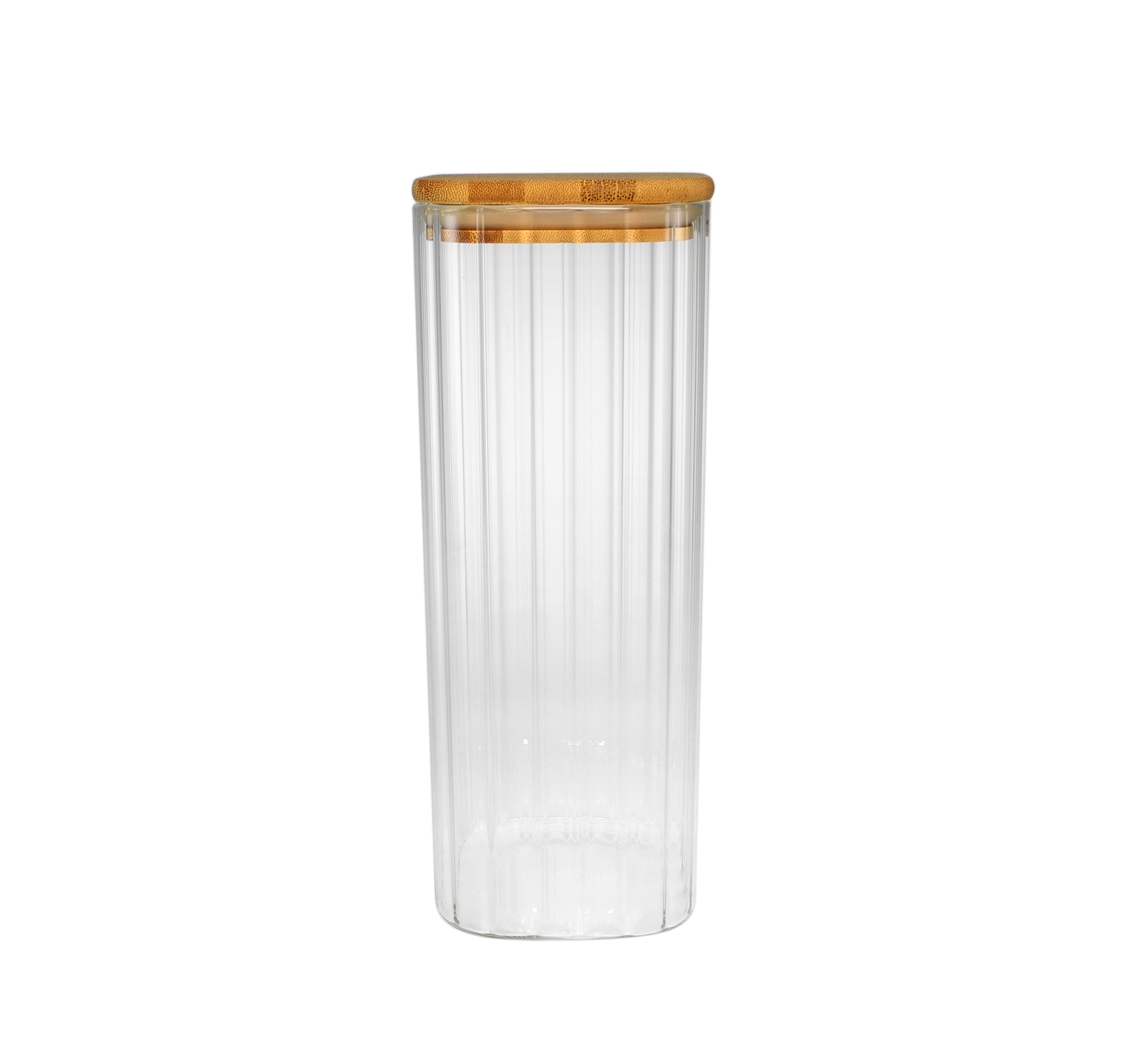 Square Vertical Striped Borosilicate Glass Storage Jar YD-STJ-100