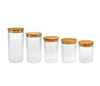Cylindrical Polished Wooden Lid with High Borosilicate Glass Storage Jar YD-STJ-104