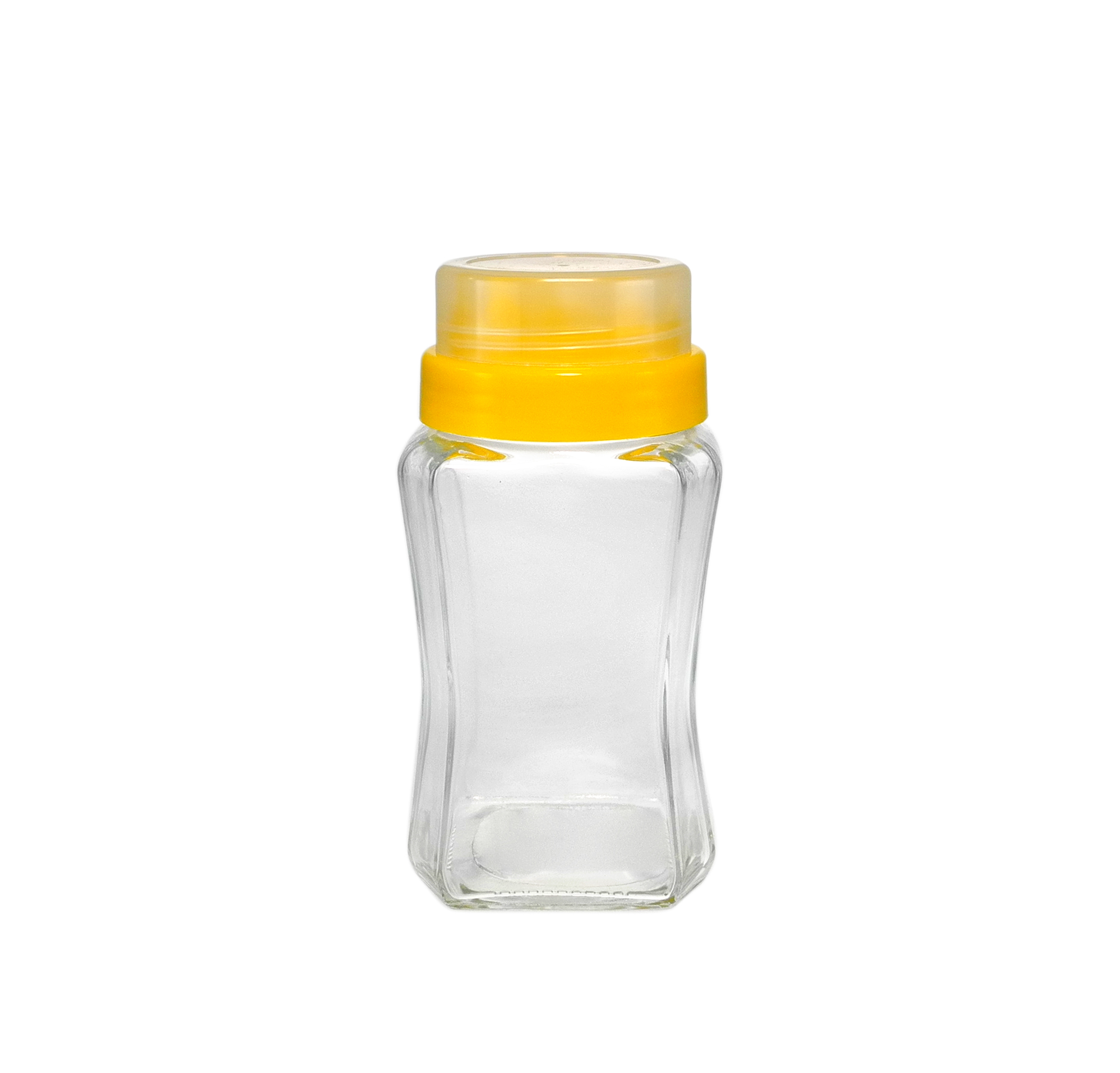 Yellow Lidted High Borosilicate Glass Honey Storage Jar YD-SWTJ-108