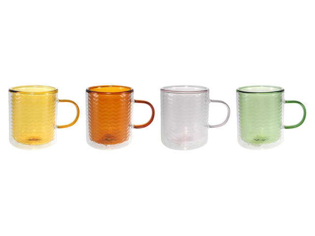 External Cup with Decorative Patterns Made of Double-layer High Borosilicate Glass YD-CPU-107