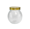 Various Relief Patterns, Golden Stainless Steel Cover, High Borosilicate Glass Storage Jar YD-STJ-116