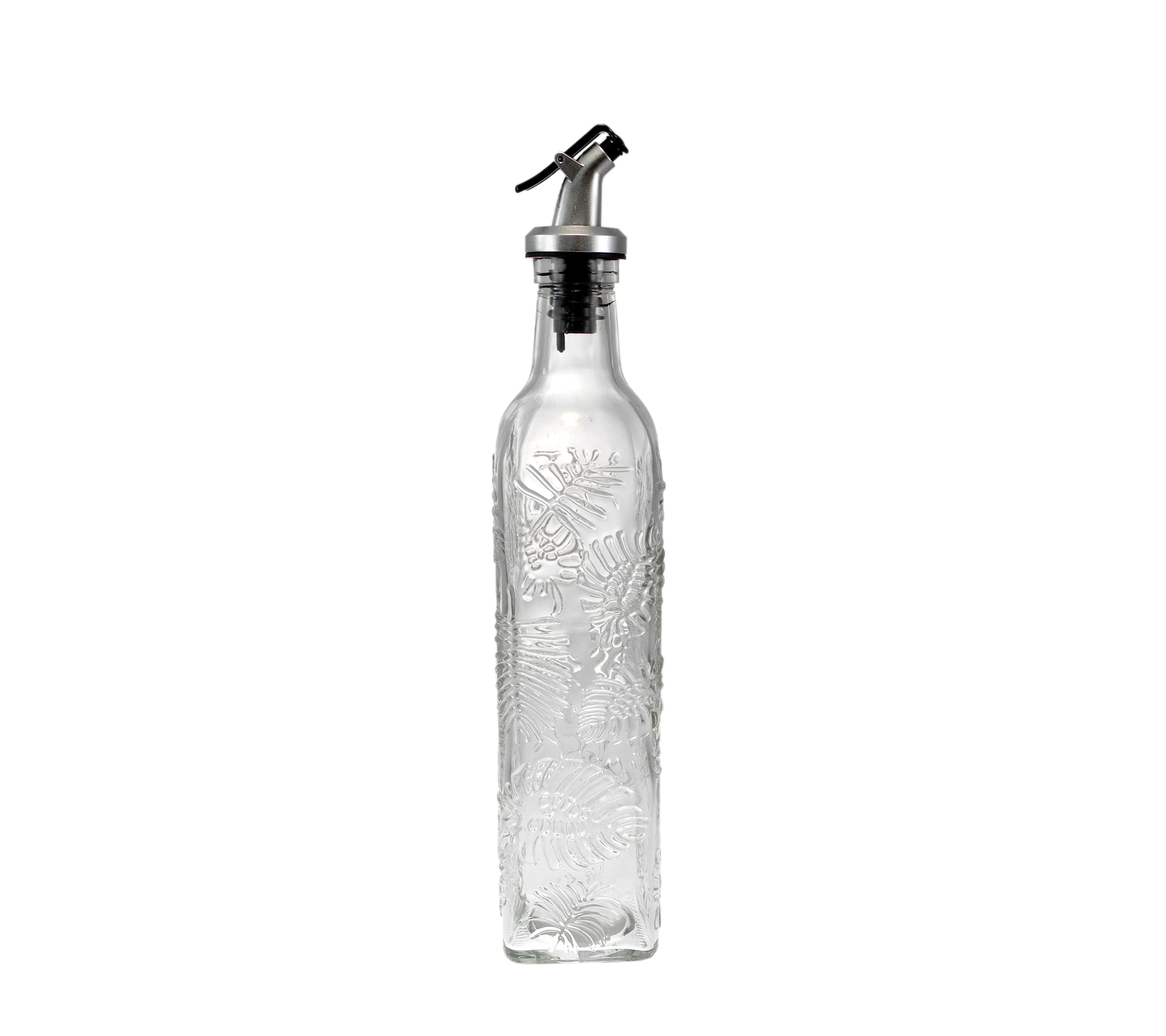 External Relief Transparent Glass Balsamic Vinegar Bottle YD-OVB-041