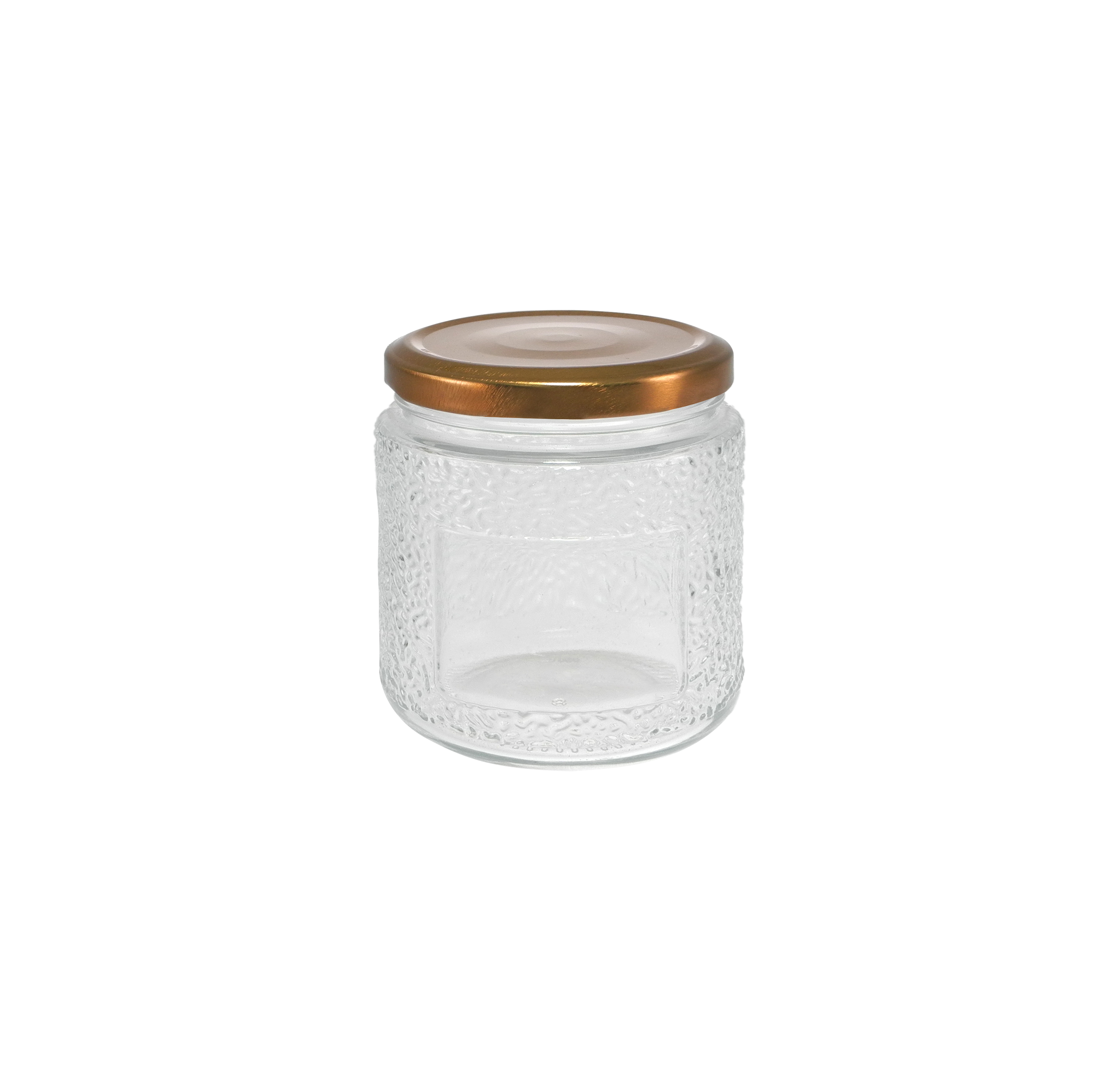 Large-mouthed Brown Stainless Steel Lid Embossed High-borosilicate Glass Storage Tank YD-STJ-182