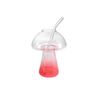 Mushroom-shaped Glass Cup with A Straw Made of High Borosilicate Glass YD-CPU-123