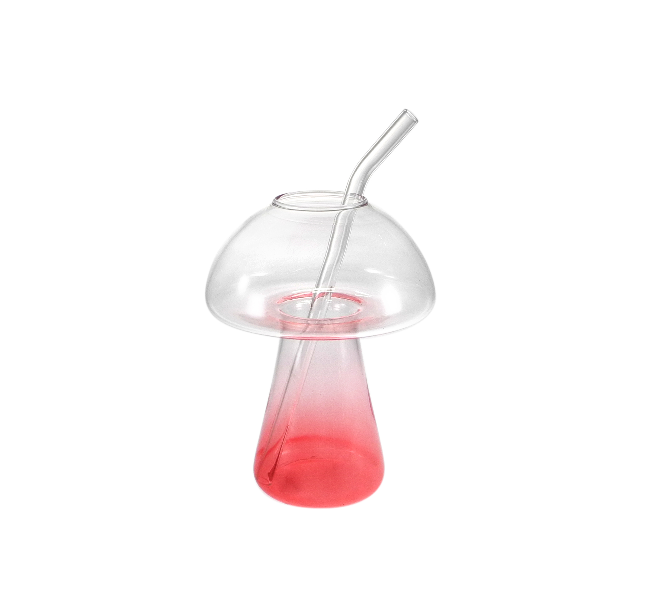 Mushroom-shaped Glass Cup with A Straw Made of High Borosilicate Glass YD-CPU-123