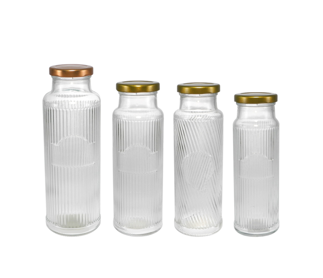 Vertical Striped Relief High Borosilicate Glass Storage Jar YD-STJ-129