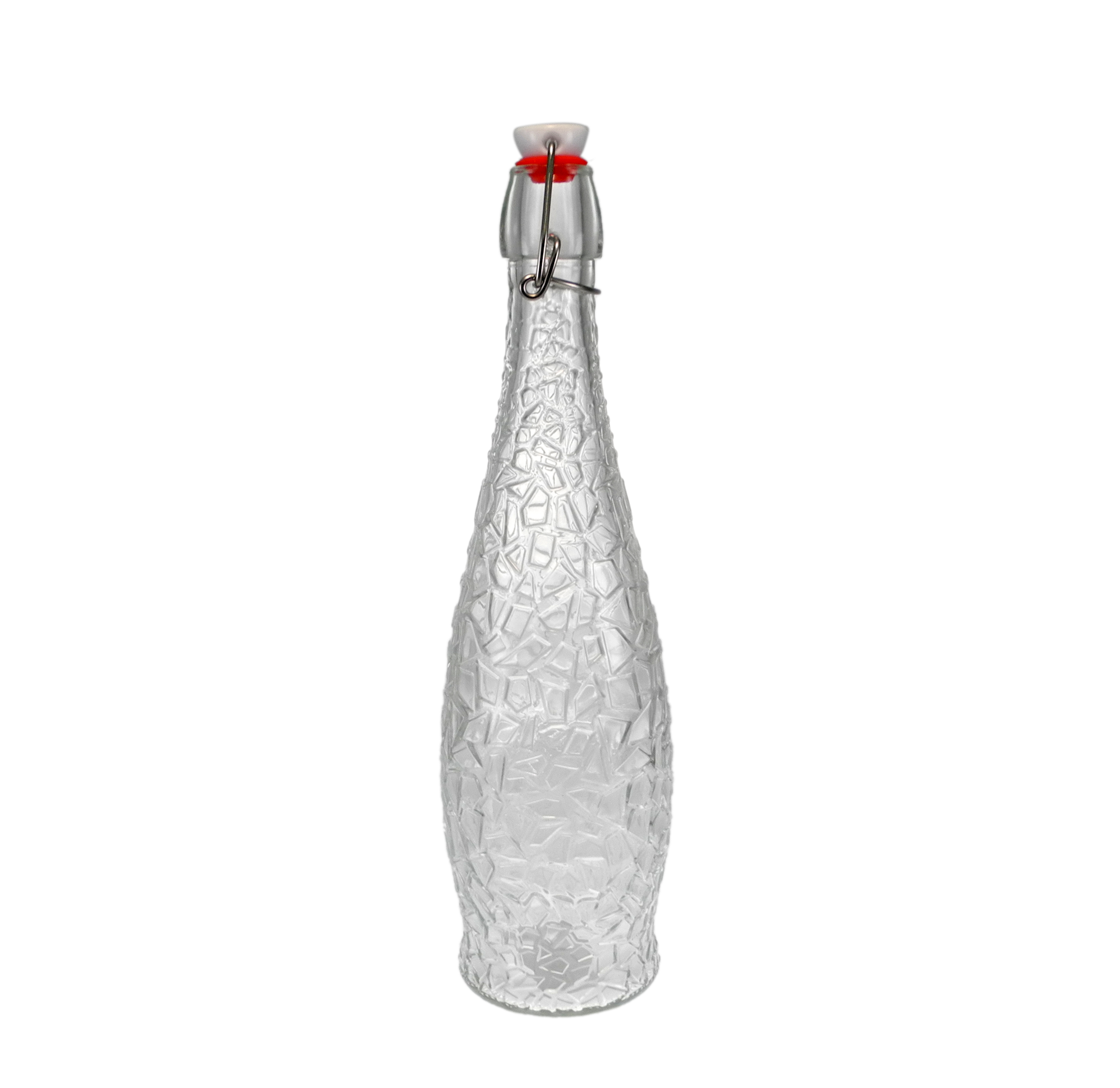Cylindrical External Relief Glass Stopper Bottle YD-BOT-036