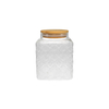 Rhombic Relief Square High Borosilicate Glass Storage Jar YD-STJ-085
