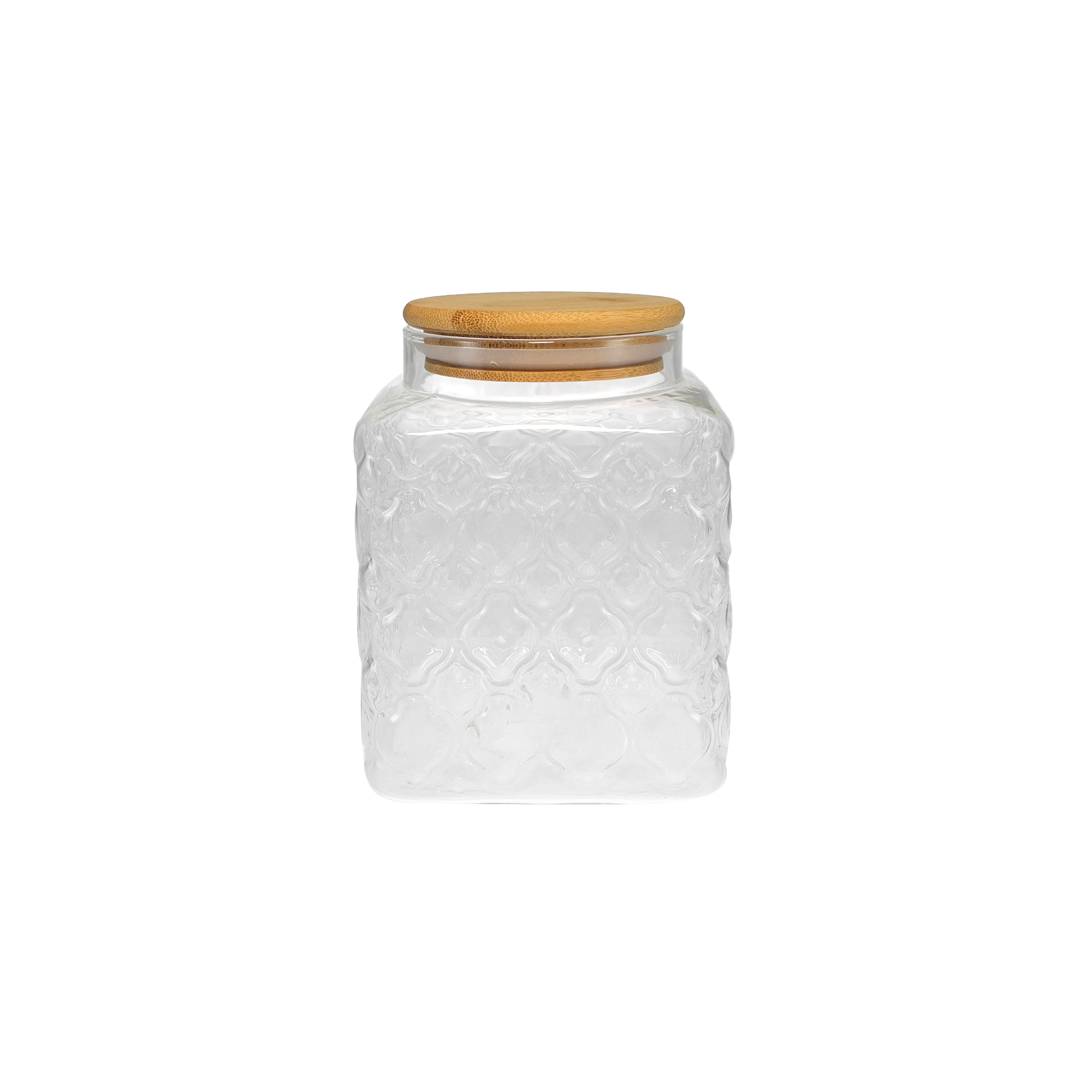 Rhombic Relief Square High Borosilicate Glass Storage Jar YD-STJ-085