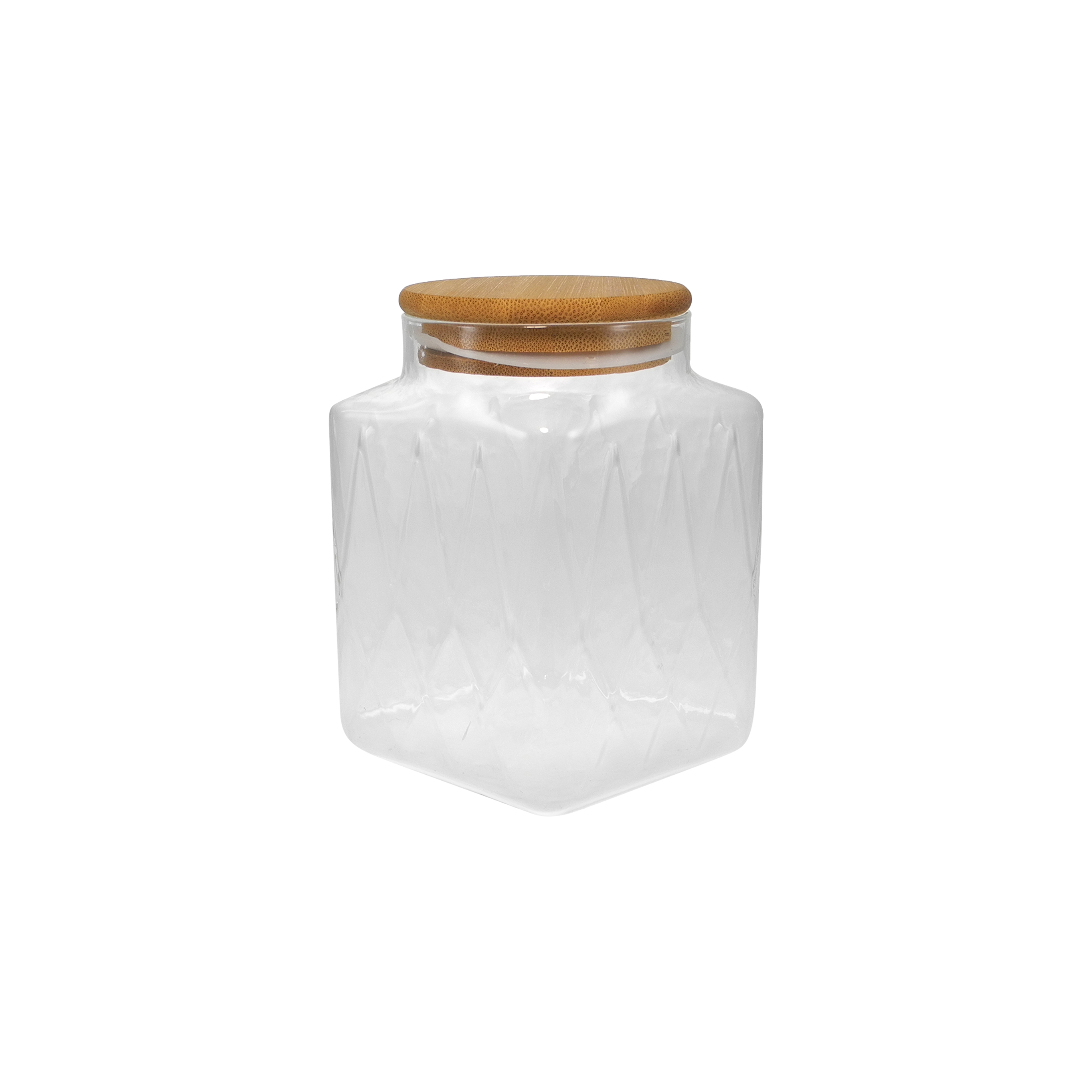 External Vertical Stripe Relief High Borosilicate Glass Storage Jar YD-STJ-075