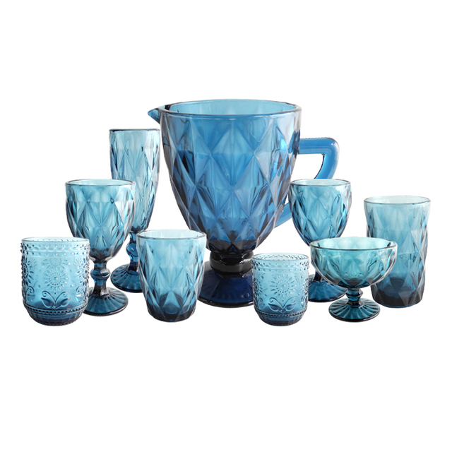 Blue Diamond Glass Cup Set YD-CUP-067