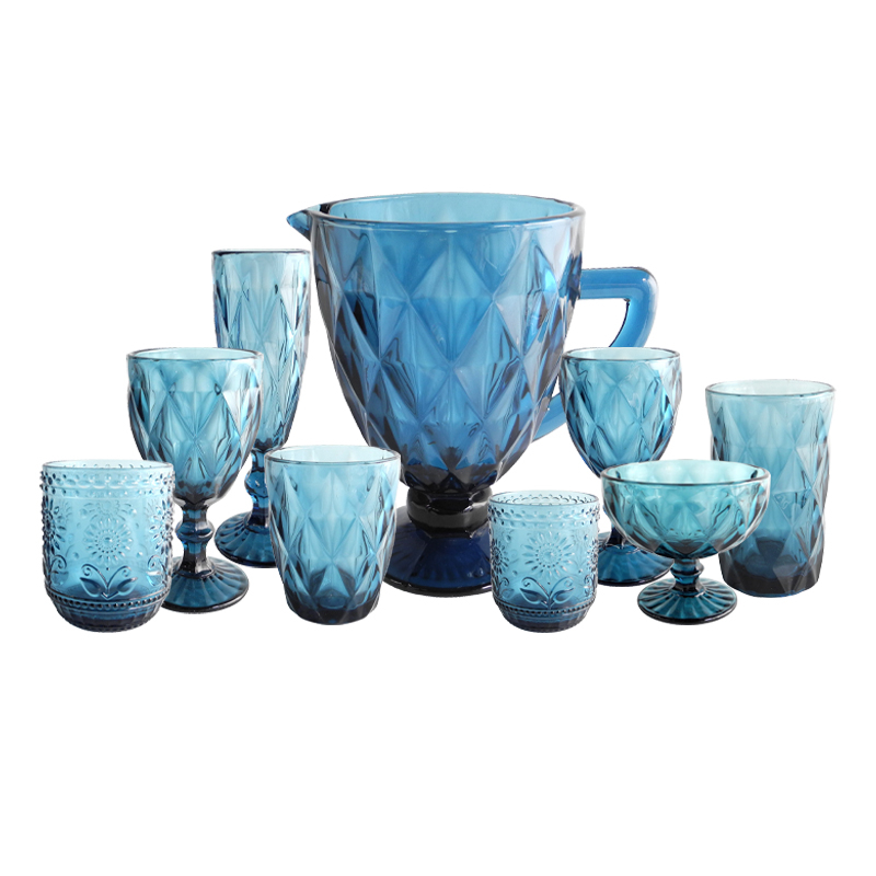 Blue Diamond Glass Cup Set YD-CUP-067