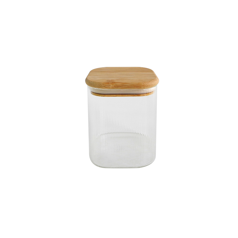 Square Vertical Striped High Borosilicate Storage Jar YD-STJ-068