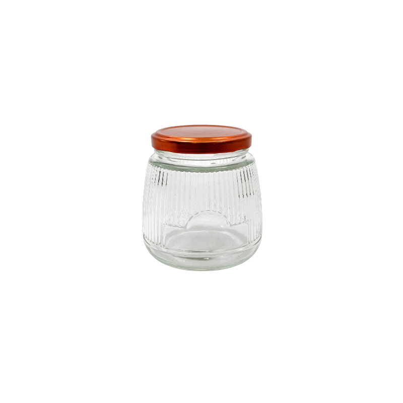 Striped Brown Lid Storage Jar YD-STJ-057