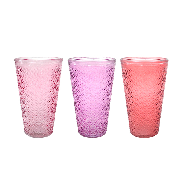 Diamond-patterned Glass Cup YD-CUP-077