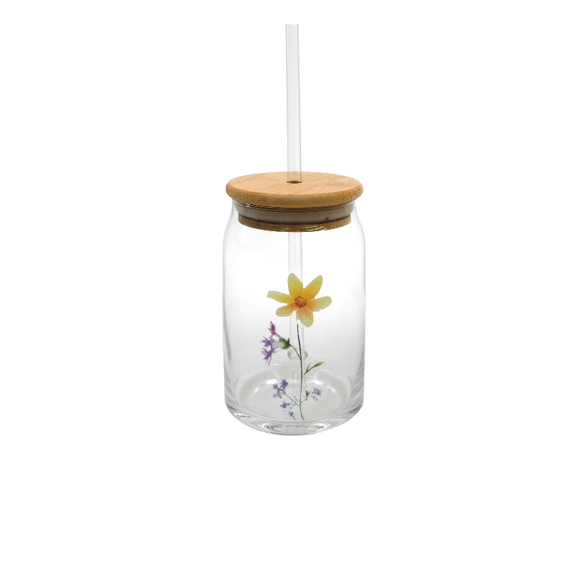 Butterfly And Flower Patterned Straw Cup YD-CUP-089