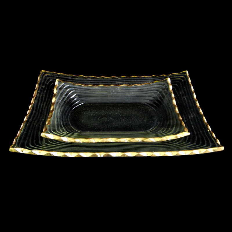 Striped Gold Hot Bending Plate YD-HBP-020