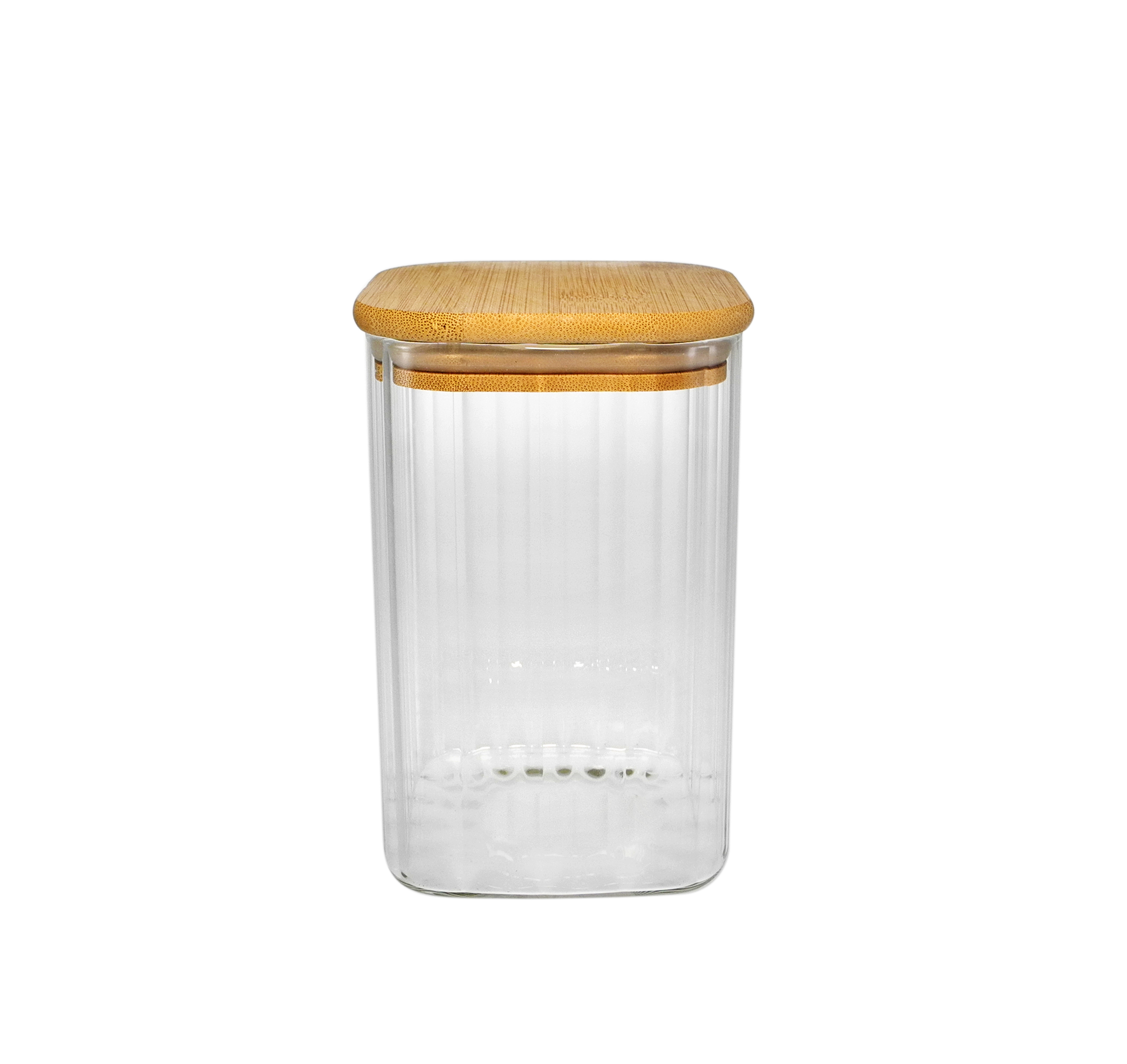 Square Vertical Striped Borosilicate Glass Storage Jar YD-STJ-100